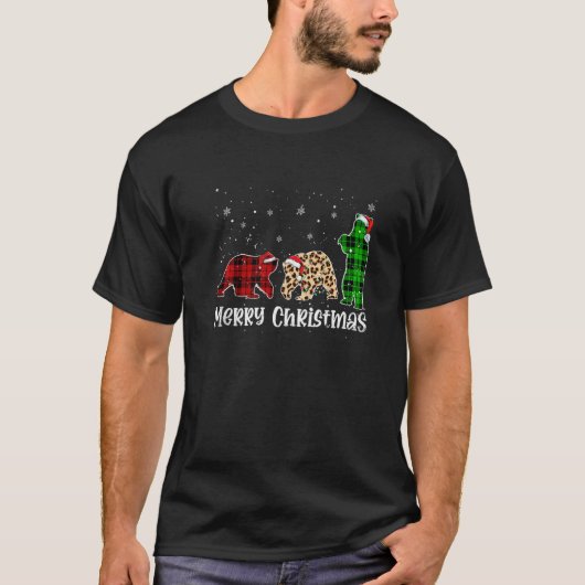 Merry Christmas Polar Bear Animals Leopard Buffalo T-shirt (Voorkant)