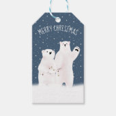 Merry Christmas Polar Bears On Stars Cadeaulabel (Voorkant)
