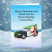 Merry Christmas Police Office Santa Claus Kaart