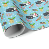 Merry Christmas Police Officer Santa Cop Car Cadeaupapier (Rol Hoek)