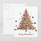 Merry Christmas Polka Dot Tree Feestdagenkaart (Voorkant / Achterkant)