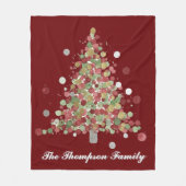 Merry Christmas Polka Dot Tree Fleece Deken (Voorkant)