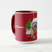 Merry Christmas Poodle Red Coffee Mok (Voorkant links)