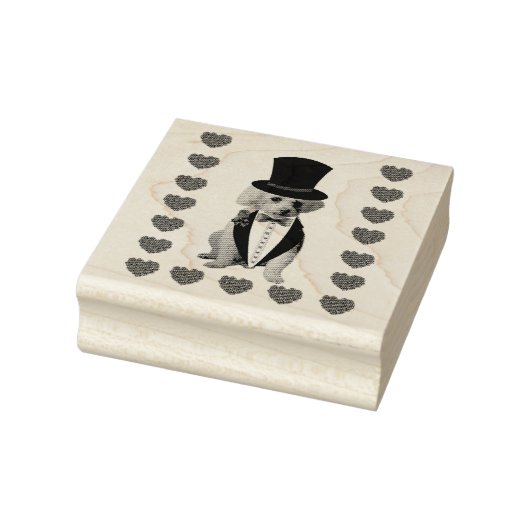 Merry Christmas Poodle Tuxedo Rubber Stamp Rubberstempel (Stempel)
