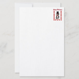 Merry Christmas Poodle Tuxedo Stationery Briefpapier