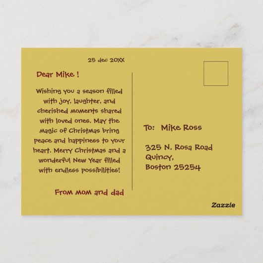 Merry Christmas Post Kaart Modern & Classic (Achterkant)