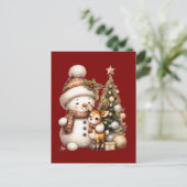Merry Christmas Postcard | Festive Holiday Greetin Briefkaart (Staand voorkant)