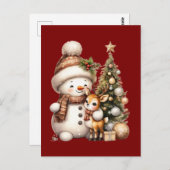 Merry Christmas Postcard | Festive Holiday Greetin Briefkaart (Voorkant / Achterkant)