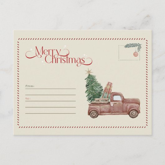 Merry Christmas Postcard – Holiday Greeting Card Feestdagenkaart (Voorkant)
