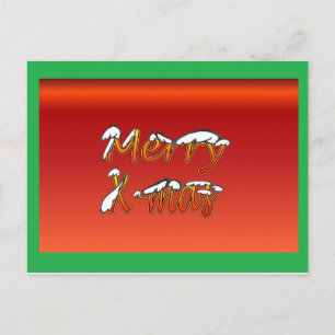 Merry Christmas Postcard Red Feestdagenkaart