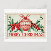  Merry Christmas-postzegel Feestdagenkaart (Voorkant)