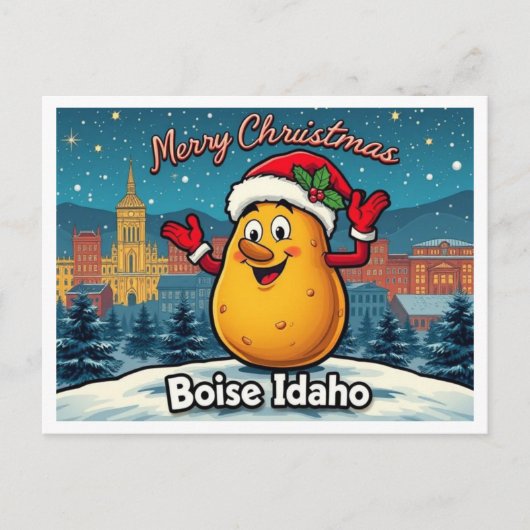 Merry Christmas Potato Boise Idaho  Feestdagenkaart (Voorkant)