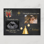 Merry Christmas Pregnancy Chalkboard Announcement Feestdagenkaart (Voorkant)