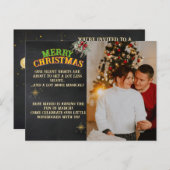Merry Christmas Pregnancy Chalkboard Invitation Briefkaart (Voorkant / Achterkant)