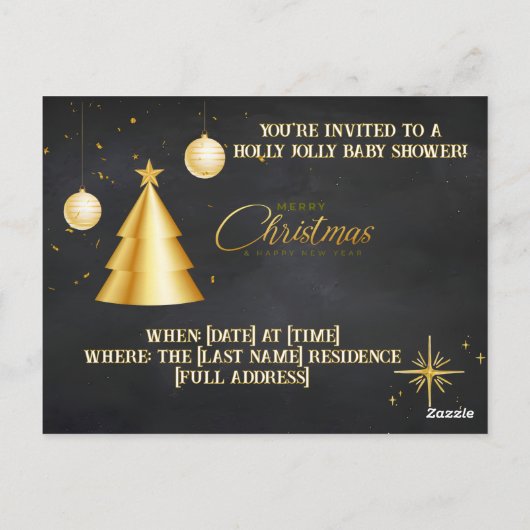Merry Christmas Pregnancy Chalkboard Invitation Briefkaart (Achterkant)