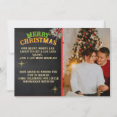Merry Christmas Pregnancy Chalkboard Invitation Kaart (Voorkant)