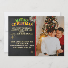 Merry Christmas Pregnancy Chalkboard Invitation Kaart