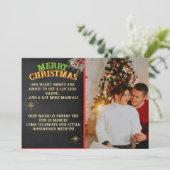Merry Christmas Pregnancy Chalkboard Invitation Kaart (Staand voorkant)