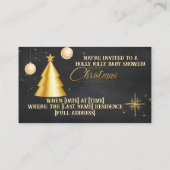 Merry Christmas Pregnancy Chalkboard Invitation Visitekaartje (Achterkant)