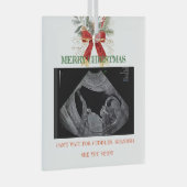 Merry Christmas Pregnancy Ultrasound Photo Grandma Glas Ornament (Voorkant Rechts)