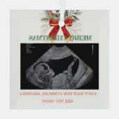 Merry Christmas Pregnancy Ultrasound Photo Grandma Glas Ornament (Achterkant)