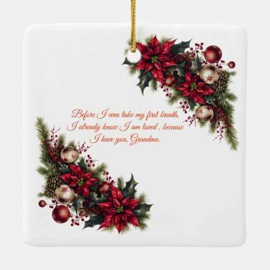 Merry Christmas Pregnancy Ultrasound Photo Grandma Keramisch Ornament (Achterkant)