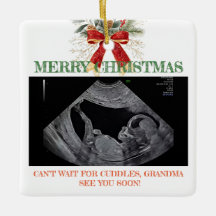 Merry Christmas Pregnancy Ultrasound Photo Grandma