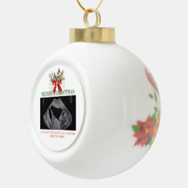 Merry Christmas Pregnancy Ultrasound Photo Grandma Keramische Bal Ornament
