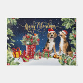 Merry Christmas Present, Xmas Dogs Deurmat (Voorkant)