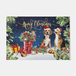 Merry Christmas Present, Xmas Dogs Deurmat