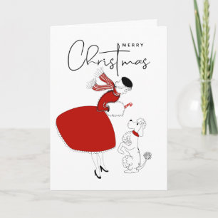 MERRY CHRISTMAS Prettige feestdagen Poodle Ho Kaart