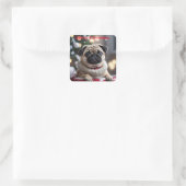Merry Christmas Pug Dog sticker (Tas)