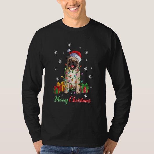 Merry Christmas Pug Dog  Ugly Xmas 1 T-shirt (Voorkant)
