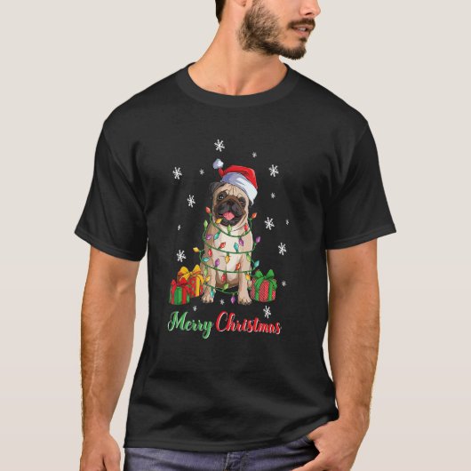 Merry Christmas Pug Dog  Ugly Xmas 1 T-shirt (Voorkant)