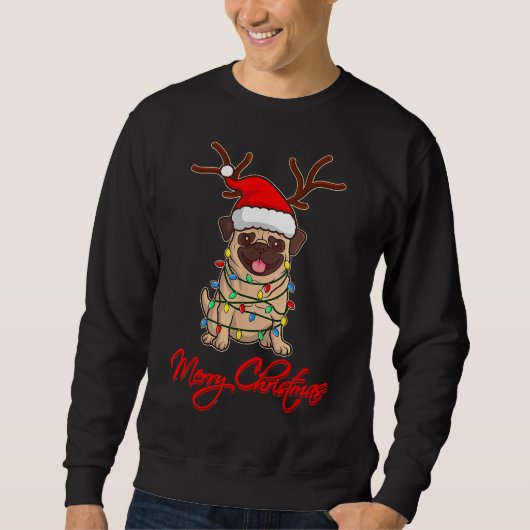 MERRY CHRISTMAS PUG Owner Ugly Kerstly Funny Dog Trui (Voorkant)
