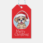 Merry Christmas Puppy Cadeaulabel (Voorkant)