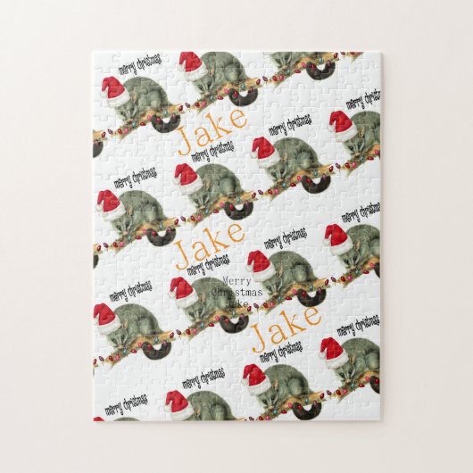 Merry Christmas Puzzle Christmas Opossum Legpuzzel (Verticaal)