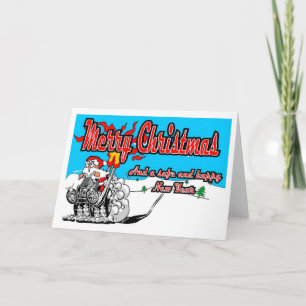Merry Christmas Quad Snow Bike Santa! Feestdagen Kaart