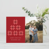 Merry Christmas Quilt star Holiday Design Feestdagenkaart (Staand voorkant)