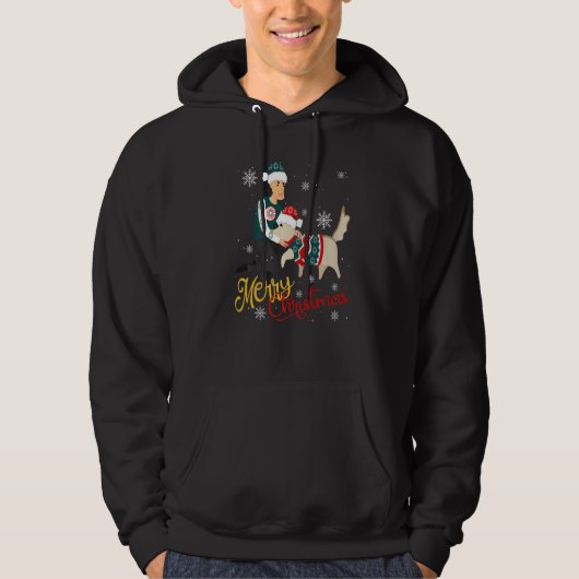 Merry Christmas quote Dog cool Dog Christmas Hoodie (Voorkant)