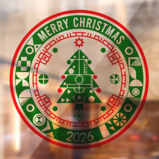 Merry Christmas Raamsticker (Vel 2)