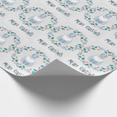 Merry Christmas Rabbit Wreath Cadeaupapier (Hoek)