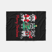 Merry Christmas Raccoon Santa Hat Xmas Animal Racc Fleece Deken (Voorkant (Horizontaal))