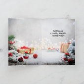 Merry Christmas Raccoons Custom Name Humor Kaart (Binnen)