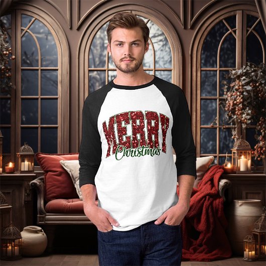 Merry Christmas Ragland Sleeve T-shirt