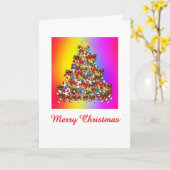 Merry Christmas Rainbow Holiday   Kaart (Gele Bloem)