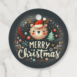 Merry Christmas Raindeer Favoriet Tags Bedankjes Labels