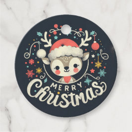 Merry Christmas Raindeer Favoriet Tags Bedankjes Labels