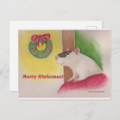 Merry Christmas Rat Post Kaart (Voorkant / Achterkant)