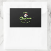 Merry Christmas Rechthoekige Sticker (Tas)